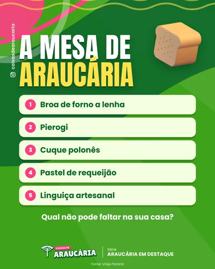 Broa, pierogi, cuque, pastel de requeijão e linguiça: a mesa de Araucária.
