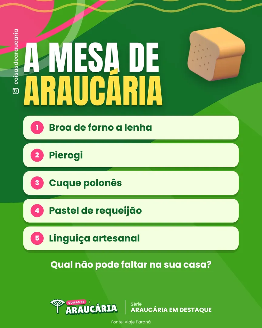 Broa, pierogi, cuque, pastel de requeijão e linguiça: a mesa de Araucária.