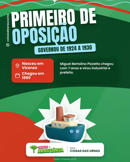 O primeiro prefeito de oposição de Araucária veio da Itália.